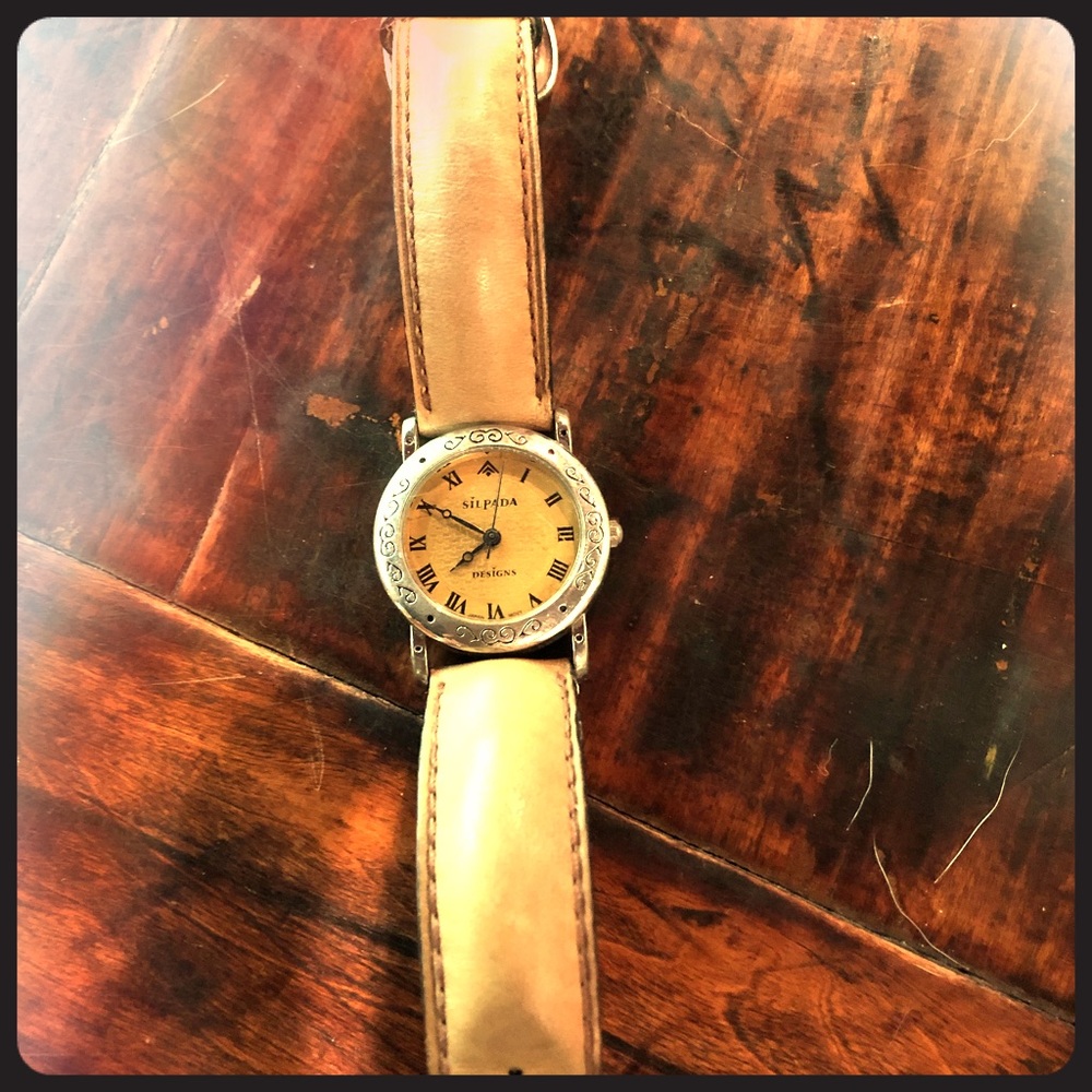 Silpada watch with leather band